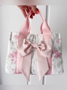 Handmade 🪡 Upcycled Quilt Tea Party Mini Bag